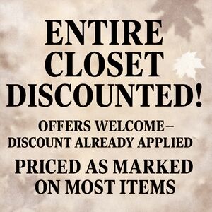 Discounted Closet Sale On CLOTHING AND MOST HANDBAGS. PRICED AS MARKED Some $5